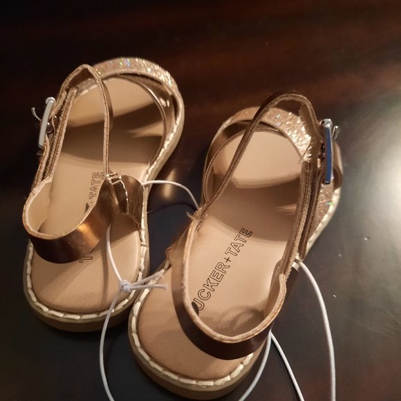 Tucker + Tate Toddler Girl's Arya Cross Strap Sandal, Size 6 - Metallic - Picture 2 of 3